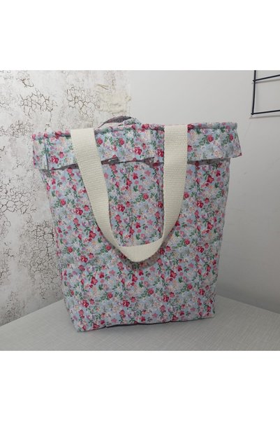Elisss Design Floral Patterned, Thermos Bag, Handmade Bag, Hand Bag 100% Cotton