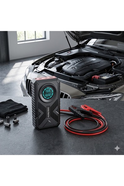 Generic -Portable 12V Car Emergency Jump Starter & Air Compressor Power Bank ...