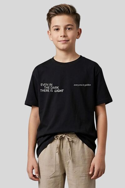 ww waka waka kids store Tricou negru pentru copii cu textul „Even In The Dark...