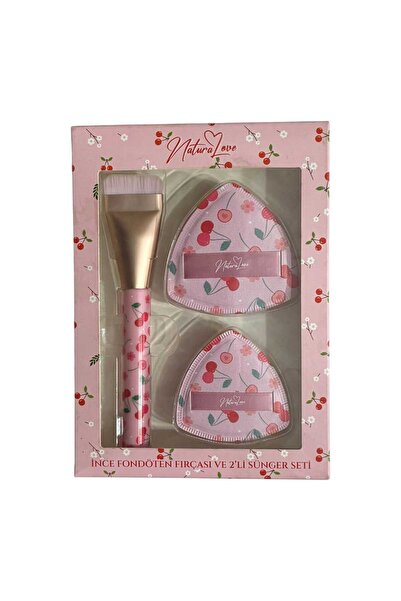 Naturalove Thin Foundation Brush and 2-Piece Sponge Set