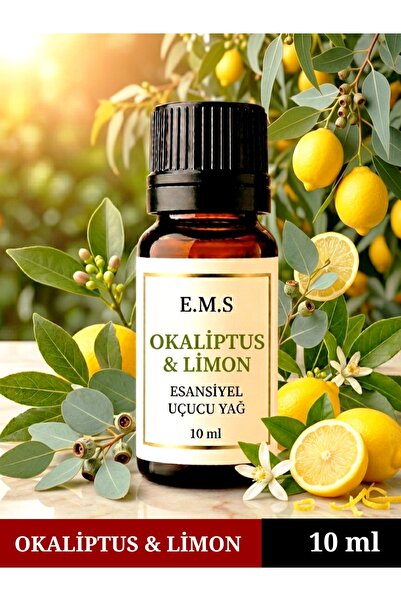 E.M.S AVM OKALİPTUS & LİMON Esansiyel Uçucu Yağ Buhurdanlık Yağı Difüzör Esan...