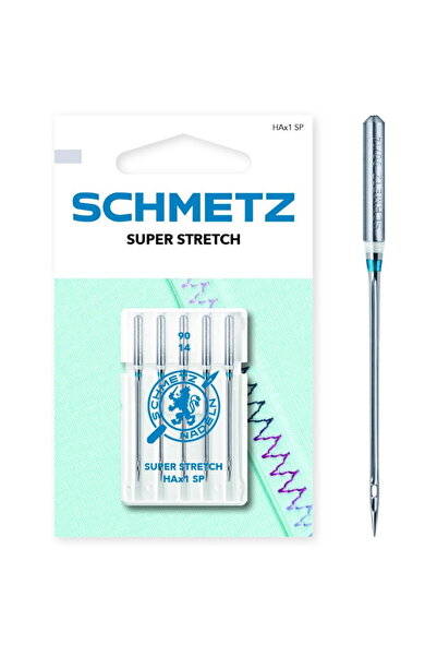SCHMETZ Set 5 ace de cusut Black, materiale delicate elastice, finete 90, HAX...