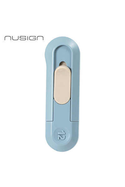 Nusign Mini Kesici Bıçak Otomatik Geri Çekmeli Güvenli Maket Bıçağı Mavi