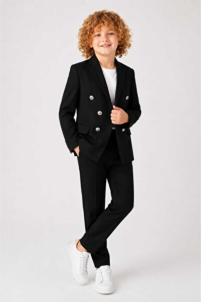 UmBaby Boy's Special Design Premium Double-Breasted Suit (T-Shirt-Jacket-Trunks)