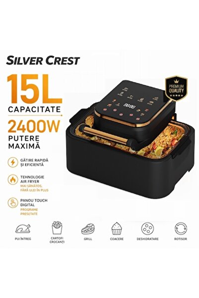 Silver Crest Φριτέζα Αέρος Premium 15L, 2400W, Ψηφιακός Πίνακας Αφής, Πολλαπλ...