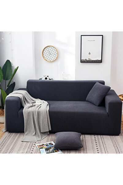 Sale4u Husa Canapea 3 Persoane Elastica Lycra Gri inchis