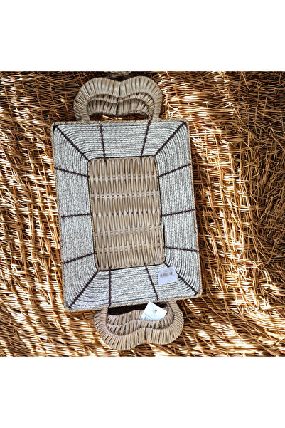 konak alışveriş Wicker Rectangular Bread Basket with Handles
