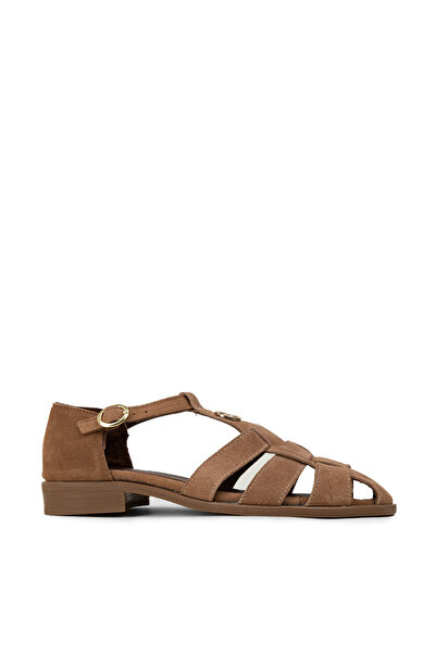 Deery Women's Genuine Suede Mink Color Sandals
