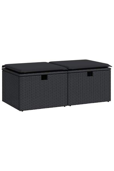 vidaxl Set mobilier de grădină cu perne, 2 piese poliratan/lemn acacia