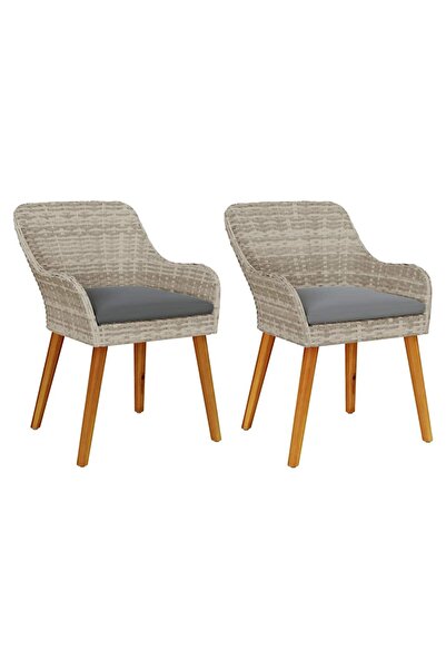 vidaxl Scaun pentru Grădină 2 pcs Gri deschis 62.5 x 55 x 82 cm