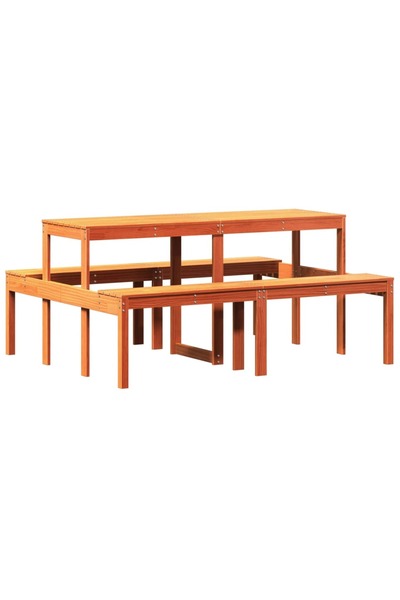 vidaxl Masă de picnic, maro ceruit, 160x134x75 cm, lemn masiv de pin