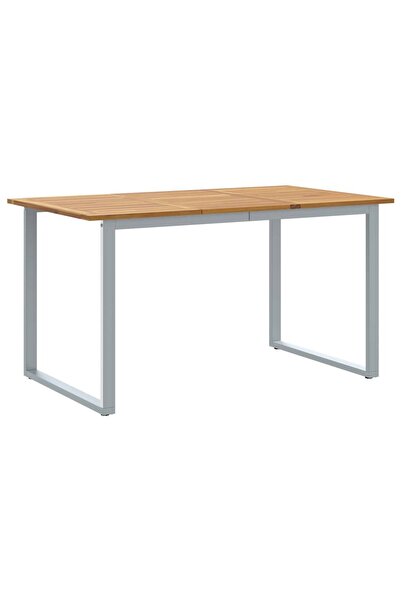 vidaxl Grey Garden Table 140 x 80 x 75 cm Solid Acacia Wood