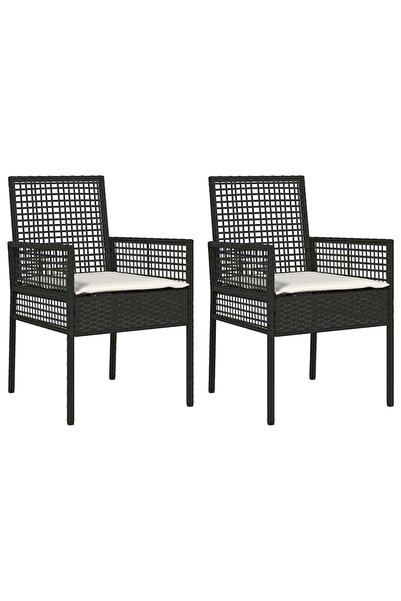 vidaxl Scaun pentru Grădină 2 pcs Negru 55 x 53 x 85 cm poliratan