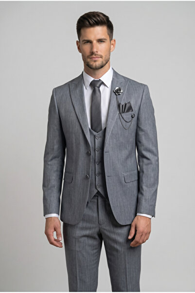 AtlasGiyim Costum cu vestă slim fit pentru bărbați (2026)