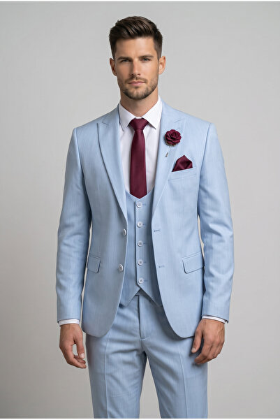 AtlasGiyim Costum cu vestă slim fit pentru bărbați (2026)