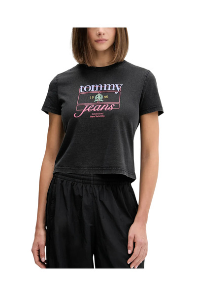Tommy Hilfiger Γυναικείο T-shirt Μαύρο Tommy Jeans DW0DW21533-BDS