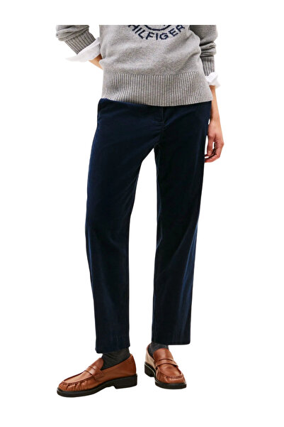 Tommy Hilfiger Γυναικείο Κοτλέ Παντελόνι Navy Μπλε WW0WW46698-C1G