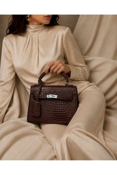 mothers dream Luxury Croc-Embossed Mini Top Handle Handbag – Available in 5 C...