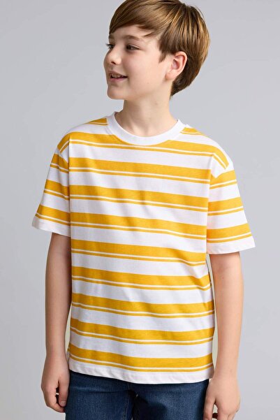 DeFacto Tricou cu mânecă scurtă din țesătură imprimată, cu gât crew, croială ...