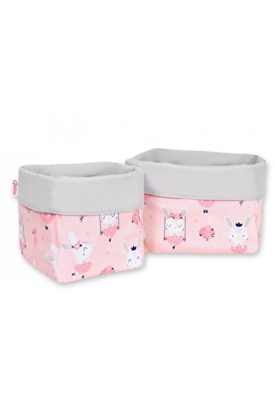 Bobono Set 2 cosuri pentru depozitare jucarii si accesorii Ballerinas Pink Po...