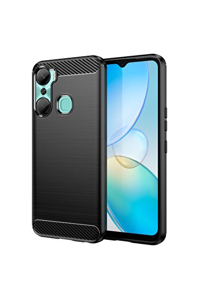 OEM Husă TPU cu textură de carbon pentru Infinix Hot 12 Pro, Negru