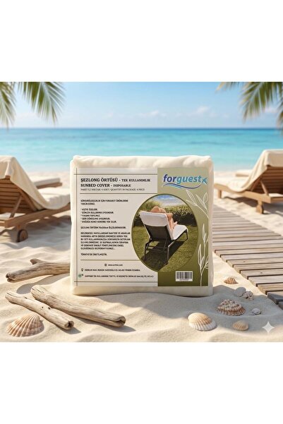 Forguest Tek Kullanımlık Şezlong Minder kılıfı 4 Adet/Paket