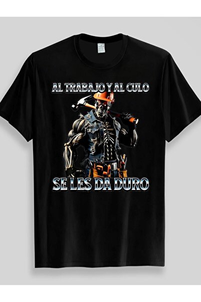 yiou trendy clothing عامل في مجال التوظيف المؤقت يحمل مطرقة، تي شيرت بتصميم م...