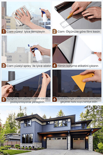Technojet Statik Aynalı Cam Filmi UV Güneş Koruyucu Cam Kaplama