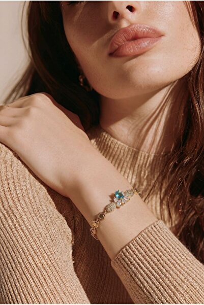 Monalisa Home Luxurious and Showy Figured Shiny Golden Yellow Bracelet