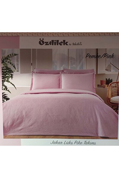 Özdilek Rf -Pembe- Jakar Lux KM (Z) Çift Kişilik Pike Takımı (4 Yastık Kılıflı)