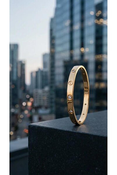 ZNK TAKI VE AKSESUAR Kelepçe Taşlı Bileklik Gold