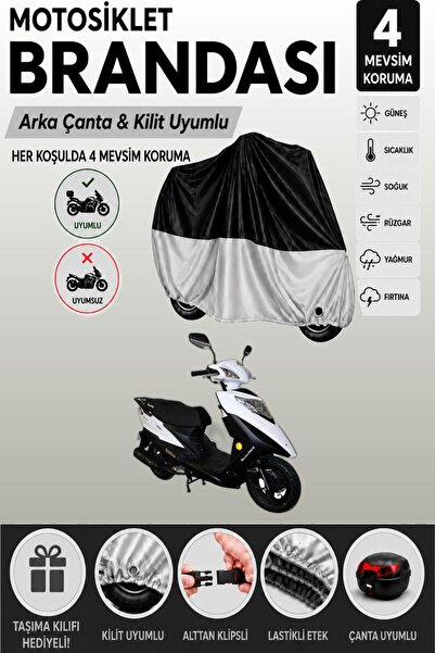 Cemku Double Black Top - Gray Bottom, Rear Bag Compatible Motolux Rossi 50 Mo...