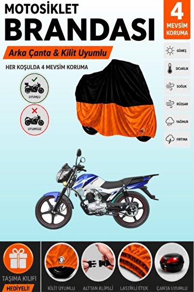 Cemku Double Black Top - Orange Bottom, Rear Bag Compatible Yuki Fifty 50 Mot...