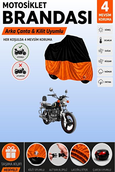 Cemku Double Black Top - Orange Bottom, Rear Bag Compatible Yuki Afşin 250 Mo...
