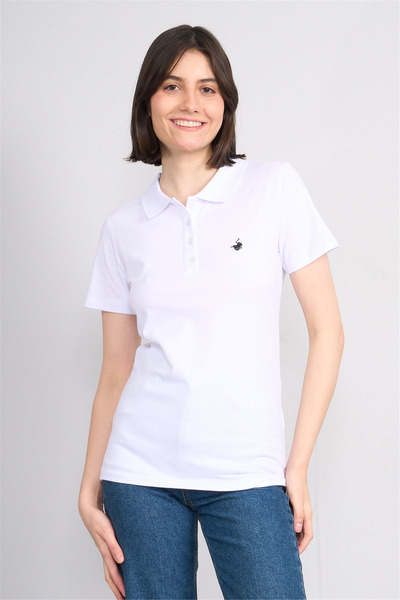 Çetinkaya C.K Y26 8961 Cstp Byn Polo Yk. Pıke Nakışlı S.Fıt T-shirt Beyaz