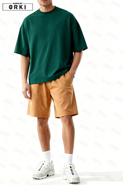 EFFRENATU Men's Oversize Relaxed T-Shirt Shorts Set 2-Piece Premium Summer Co...