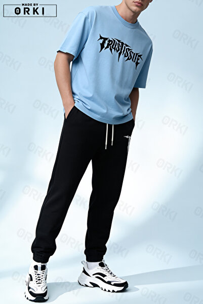 EFFRENATU Unisex Oversize Trust Issue Printed T-Shirt Jogger Sweatpants Set –...