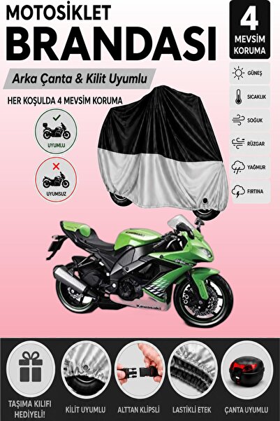 Cemku Double Black Top - Gray Bottom, Rear Bag Compatible Kawasaki Ninja Zx-1...