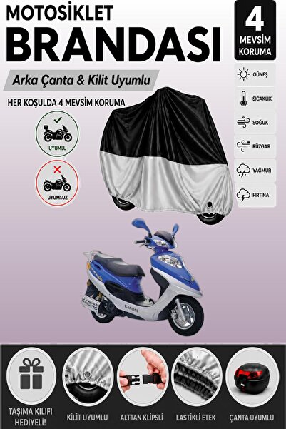 Cemku Double Black Top - Gray Bottom, Rear Bag Compatible Kanuni Trex 150 Mot...