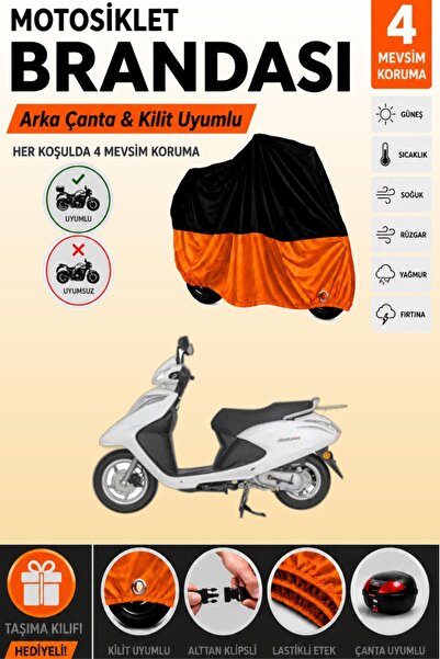 Cemku Double Black Top - Orange Bottom, Rear Bag Compatible Mondial Speedy 11...