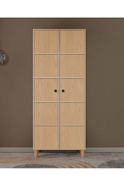 miracool Meşe 2 Kapaklı Gardırop / Çok Amaçlı Dolap / Komple MDF