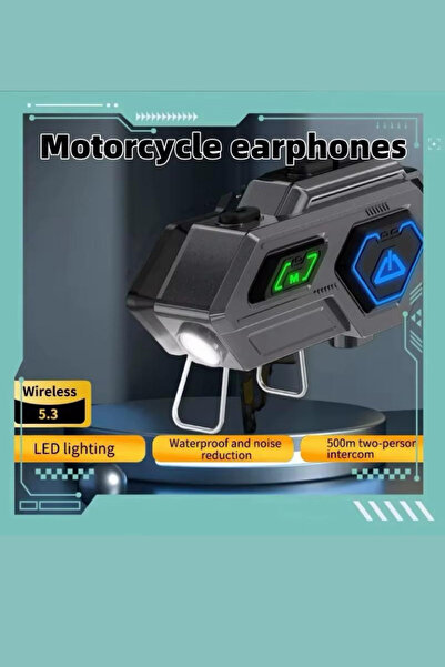 CROW'S TECH Motosiklet Intercom Kask Bluetooth Kulaklık V5.3 Işıklı IPX6 Suya Dayanıklı Mikrofonlu Intercom