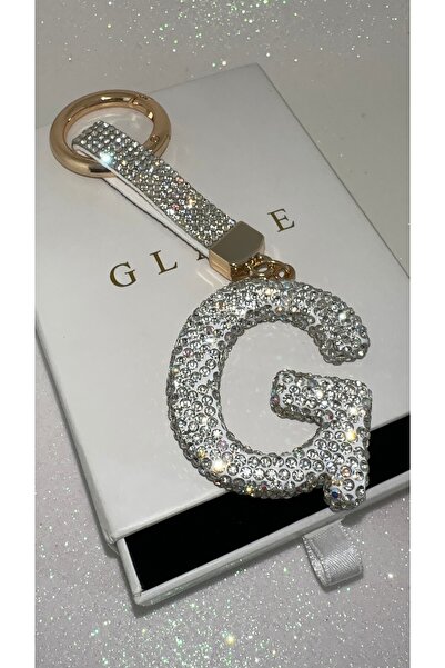 GLARE JEWELRY CO Luxury Zircon Stone Shiny g Letter Keychain Suitable for Car...