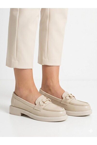 Lütfi Women's Cream Light Casual Loafer Shoes