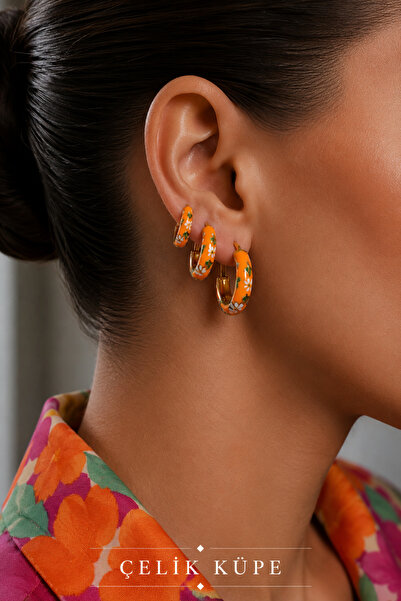 Jack Ferrero 3-Piece Enameled Women's Steel Earrings