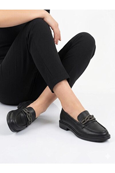 Lütfi Women's Black Casual Stylish Loafer Shoes