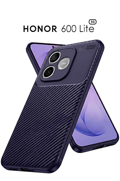Nezih Case Honor 600 Lite Uyumlu Kamera Korumalı (Karbon Tasarım) Koruyucu Lü...