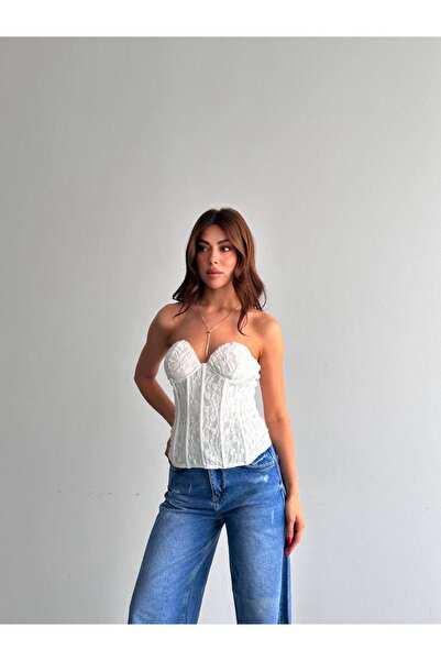 Mistix Bolenli Gleplu Bustier- Ecru Ekru