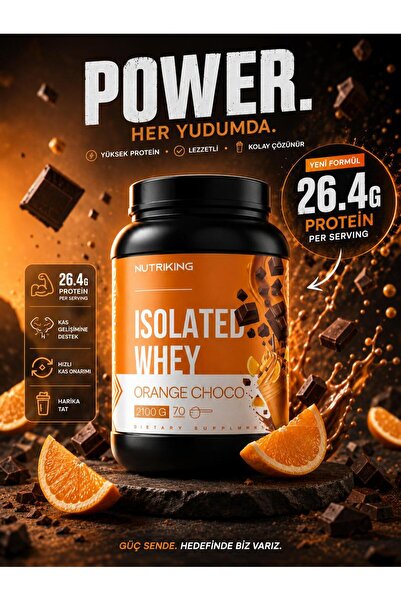 Nutriking Whey Isolate Protein 2100 Gr 70 Servis Portakallı Çikolata