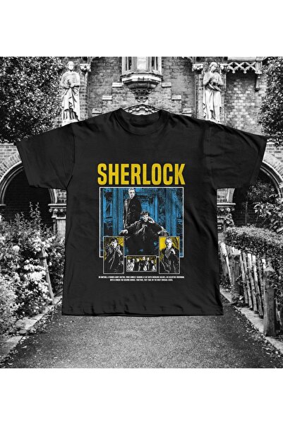 Grafftee Clothing Tricou oversize unisex cu imprimeu Sherlock